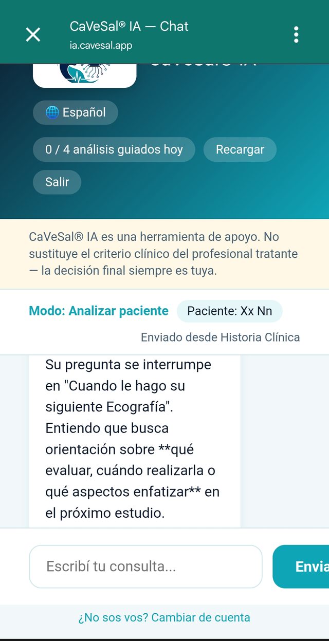 CaVeSal IA pide aclarar la pregunta antes de responder